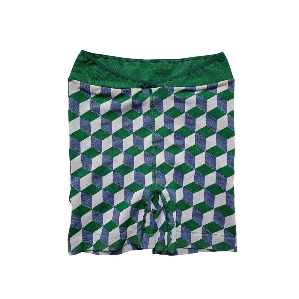 Free People Movement Free Throw Jacquard Green Blue Veridian Shorts Size Small